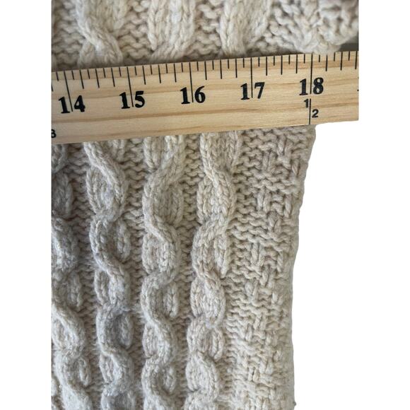 Eddie Bauer Small Lambs Wool Knit Button Up Fisherman Knit Cardigan Sweater Twee - Picture 7 of 8